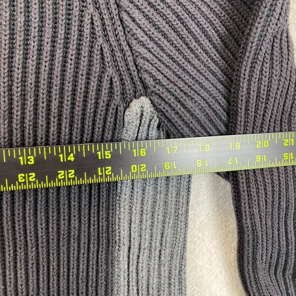 Vintage Guess Jeans Mens Sweater XL Ribbed Knit Zip-Up Mock Neck Cozy Gray - Picture 4 of 10